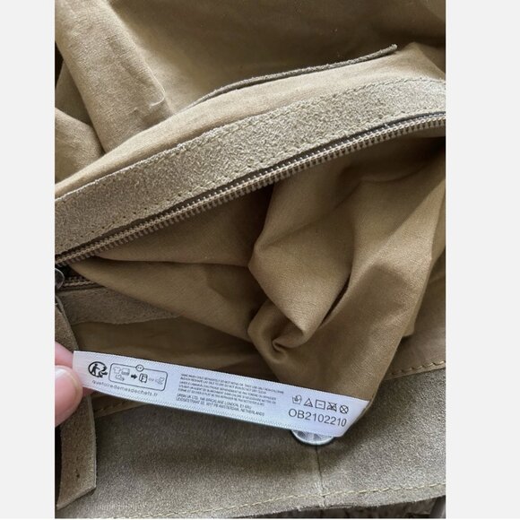 Free People NWT Bobbi Slouch Suede Leather Sand Color Tote - Picture 11 of 11